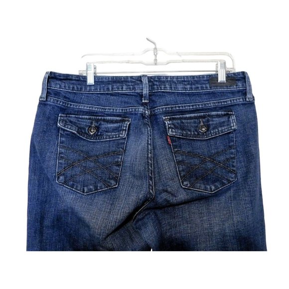 Levi's Denim - Levis 545 Jeans 16 Blue Denim Low Boot Cut Flat Front 5 Pocket Cotton